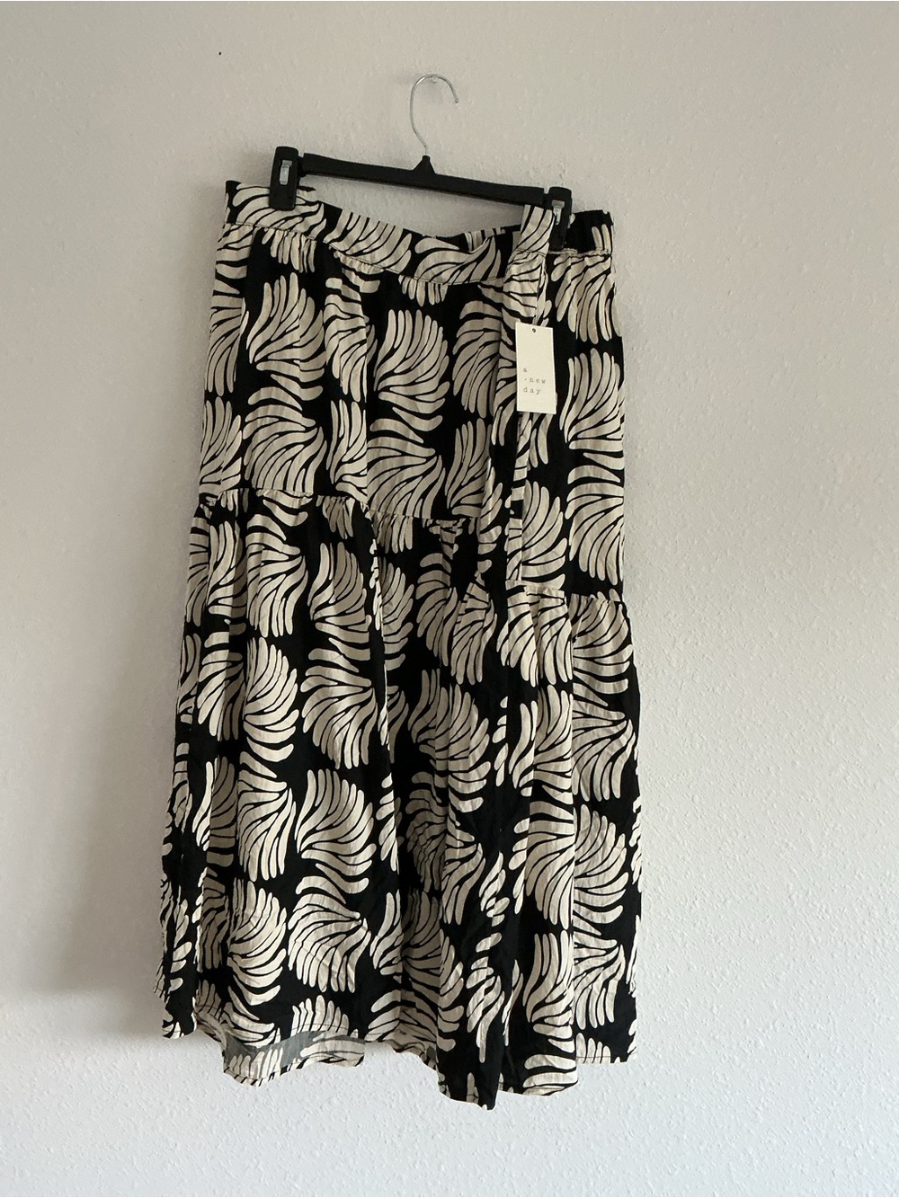 a new day Black and Cream Printed Maxi Skirt